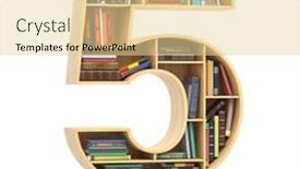  Presentation with educational - PPT theme having number-5-five-in-form background and a blonde colored foreground