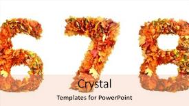  Presentation with autumn leaves - Cool new presentation theme with number 6 - alphabet of autumn leaves backdrop and a  colored foreground