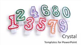  Presentation with white candles - Theme enhanced with number 7 - birthday candles isolated background and a white colored foreground