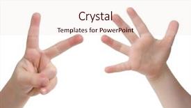  Presentation with finger - Audience pleasing slide deck consisting of number 7 - little child hand with seven backdrop and a lemonade colored foreground