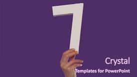  Presentation with mathematics - Colorful PPT theme enhanced with hand holding up the number backdrop and a violet colored foreground