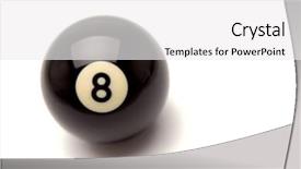  Presentation with billiard pool game nine ball - Audience pleasing slide set consisting of number 8 ball backdrop and a white colored foreground