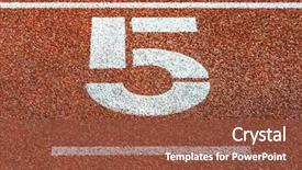  Presentation with track field - Amazing presentation design having number five at cinder track backdrop and a tawny brown colored foreground