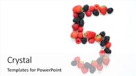  Presentation with blackberry - Colorful presentation design enhanced with number five made from strawberry backdrop and a white colored foreground