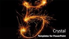  Presentation with number - Amazing PPT theme having number-five-written backdrop and a black colored foreground