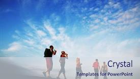  Presentation with system for blind people - Colorful theme enhanced with number game - people go up backdrop and a sky blue colored foreground