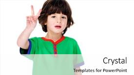  Presentation with counting - Cool new slide set with number kids - young boy counting with fingers backdrop and a white colored foreground