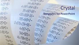  Presentation with old paper rolls - PPT layouts with number math - calculator paper tape rolled up background and a lemonade colored foreground