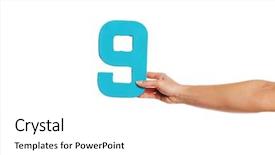  Presentation with number - Amazing theme having number nine from the right backdrop and a white colored foreground