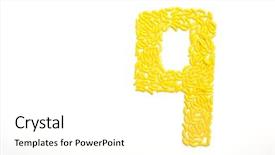  Presentation with business presentation for banana chips - Beautiful slides featuring number nine made with banana backdrop and a  colored foreground