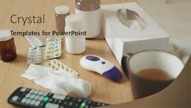  Presentation with hot thermometer - Presentation theme featuring number-of-plastic-and-glass background and a coral colored foreground