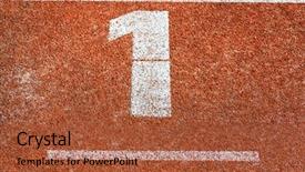  Presentation with track field - Slide set enhanced with number one at cinder track background and a red colored foreground