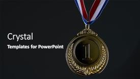  Presentation with gold medal - Amazing presentation theme having number one gold medal on the black background backdrop and a black colored foreground