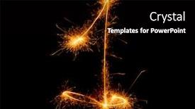  Presentation with black and gold sparkle - PPT theme consisting of number-one-written background and a black colored foreground