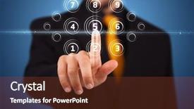  Presentation with simple - Presentation theme featuring number people - businessman pressing simple start buttons background and a tawny brown colored foreground