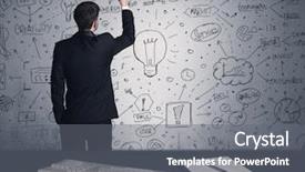  Presentation with future plan - Theme enhanced with number people - intelligent office worker drawing strategy background and a  colored foreground