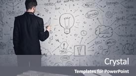  Presentation with future plan - Cool new presentation with number people - intelligent office worker drawing strategy backdrop and a  colored foreground