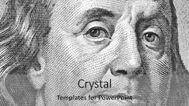  Presentation with currency financial concept macro - Beautiful presentation theme featuring number people - macro face franklin 100 currency backdrop and a light gray colored foreground