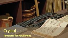  Presentation with old book - Theme enhanced with number pots - abacus and book background and a tawny brown colored foreground