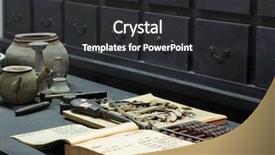  Presentation with holy quran old book - Beautiful PPT layouts featuring number pots - abacus and book backdrop and a dark gray colored foreground