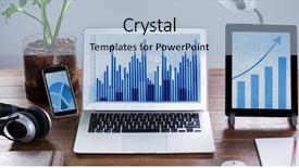  Presentation with digital - Presentation theme having number pots - digital tablet mobile phone background and a light blue colored foreground