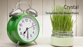  Presentation with grown - Cool new presentation theme with number pots - green grass grown backdrop and a mint green colored foreground