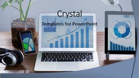  Presentation with digital - Presentation design featuring number pots - laptop digital tablet and mobile background and a light blue colored foreground