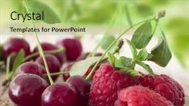  Presentation with peach and cherries - Beautiful presentation featuring number pots - raspberries and cherries backdrop and a  colored foreground