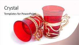  Presentation with red and white - Presentation theme having strok - white storks living background and a tawny brown colored foreground