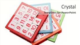  Presentation with teaching - Presentation theme enhanced with number puzzles isolated over white background and a cream colored foreground