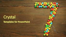  Presentation with shape - PPT layouts having number seven made with star background and a tawny brown colored foreground