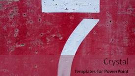  Presentation with cement - Slide set featuring number seven on worn painted cement background and a red colored foreground