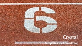  Presentation with track field - Cool new PPT theme with number six at cinder track backdrop and a tawny brown colored foreground