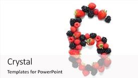  Presentation with strawberry - Cool new presentation design with number six made from strawberry backdrop and a white colored foreground