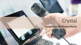  Presentation with number system - Audience pleasing theme consisting of number system - hand using videophone on exhibition backdrop and a lemonade colored foreground