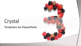  Presentation with blackberry - Beautiful PPT theme featuring number three made from strawberry backdrop and a white colored foreground
