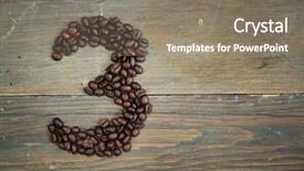  Presentation with coffee beans - Beautiful theme featuring number three made with coffee backdrop and a gray colored foreground