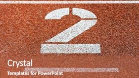 Presentation with track field - Beautiful slide set featuring number two at cinder track backdrop and a red colored foreground
