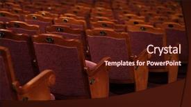  Presentation with theater - PPT theme featuring numbered theater chairs with red background and a wine colored foreground