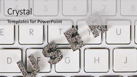  Presentation with keyboard - Presentation theme having buttons grey shadow numbers - text of 'user' with working background and a  colored foreground