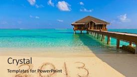  Presentation with numbers - Amazing slides having numbers 2013 on beach - concept backdrop and a lemonade colored foreground