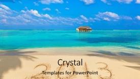  Presentation with numbers - Beautiful presentation theme featuring numbers 2013 on beach - concept backdrop and a lemonade colored foreground