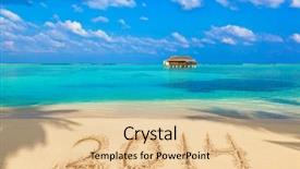  Presentation with numbers - Beautiful PPT layouts featuring numbers 2014 on beach - concept backdrop and a lemonade colored foreground