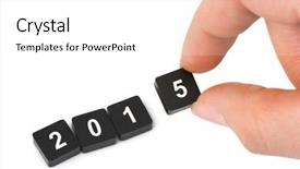  Presentation with 2018 goals text on white - Audience pleasing presentation theme consisting of numbers 2015 and hand isolated backdrop and a white colored foreground