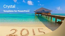  Presentation with numbers - PPT theme consisting of numbers 2015 on beach - concept background and a teal colored foreground