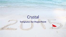  Presentation with numbers - Presentation theme featuring numbers 2015 on tropical beach background and a sky blue colored foreground