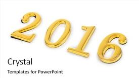  Presentation with numbers - Slide set consisting of numbers 2016 isolated on white background and a  colored foreground