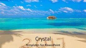  Presentation with numbers - Slide deck featuring numbers 2017 on beach - concept background and a lemonade colored foreground