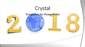  Presentation with 2018 - Slides featuring numbers 2018 and globe isolated background and a white colored foreground