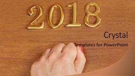  Presentation with new year - Slides having numbers 2018 on door background and a red colored foreground